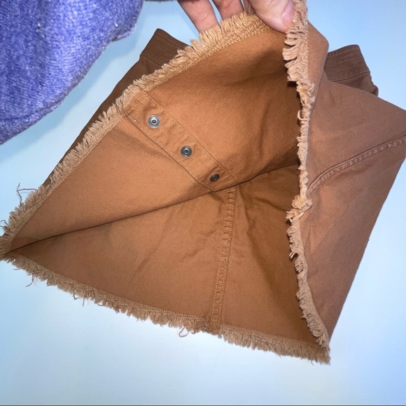 Madewell High-Waist A Line Snap Skirt Brown 00 - Picture 6 of 16